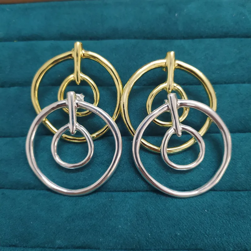 Yisheng alloy bead earrings, Silver clasp,  with logo, wholesale, new 2021, European fashion gift