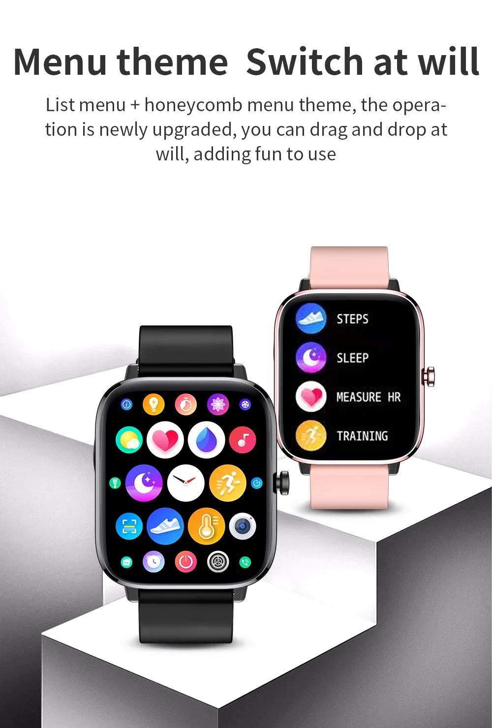 2022 Body temperature Bluetooth-compatibl calling Music control Heart rate Blood pressure  A variety of sports mode Smartwatch