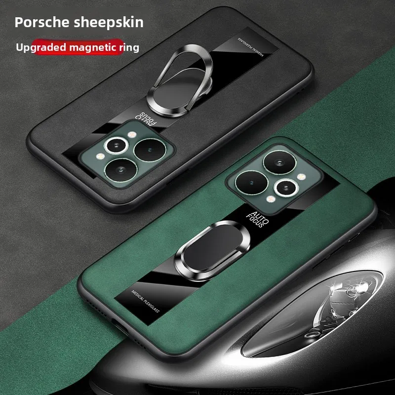 Leather Skin-Friendly Anti-Drop Stand Case in Business Style