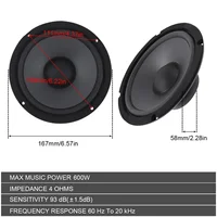 1PCS Car Speakers 600W 2-Way Vehicle Door Auto Audio Music Stereo Subwoofer Full Range Frequency Automotive Speakers 3