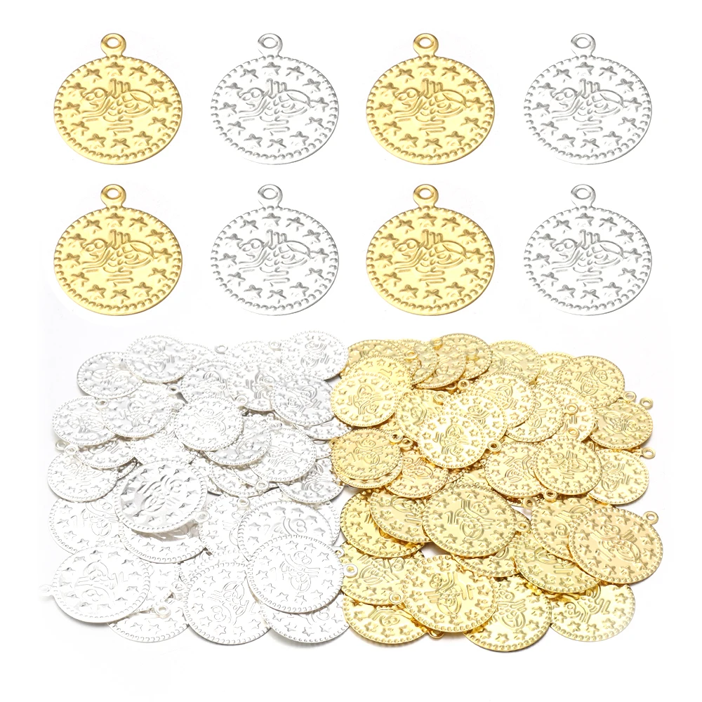 50/100pcs 15/20mm Turkey Vintage Iron Sheet Pendant Round Pendant For Jewelry Making DIY Charms Necklace Earrings Accessories 1