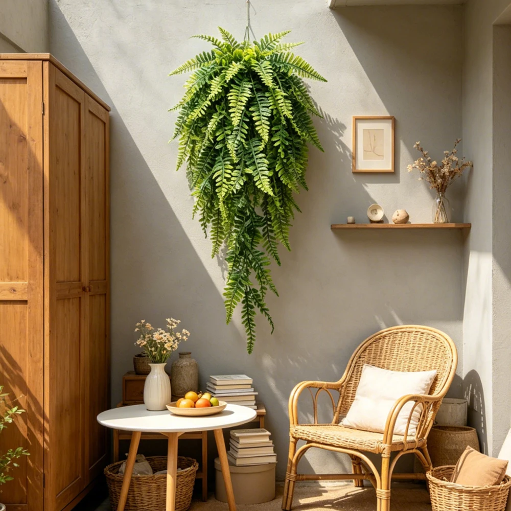 Elegant 90cm Persian Fern Hanging Artificial Plant