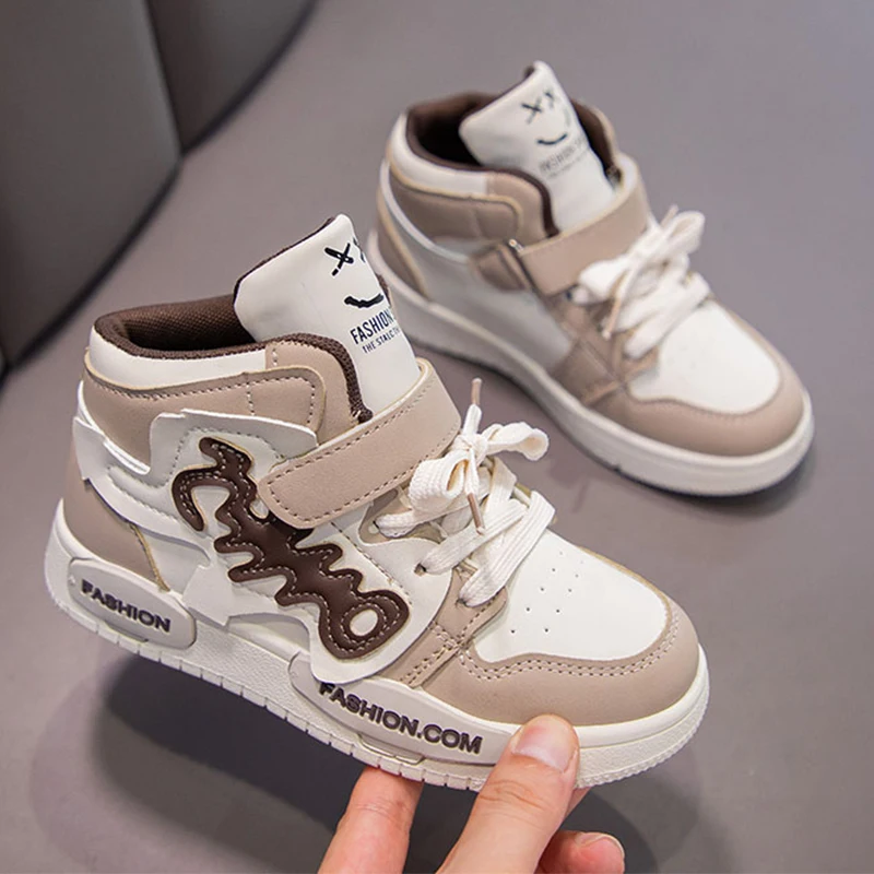 2023 Flexible Children Casual Shoes Fashion Platform Children Boots Winter Leather Kids Boots Non-slip Soft Boys Walking Shoes