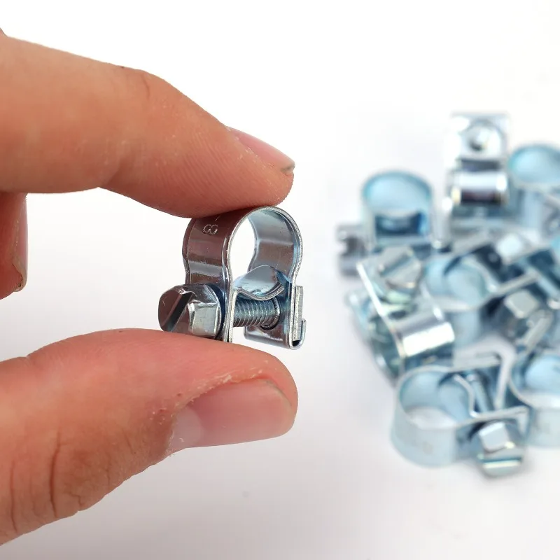 40-10PCS Hose Clamp Fuel Pipe Clamp 8-10mm Car Worm Drive Fuel Water Hose Pipe Clamps Clips Auto Clamps Assortment Kit hose clamps