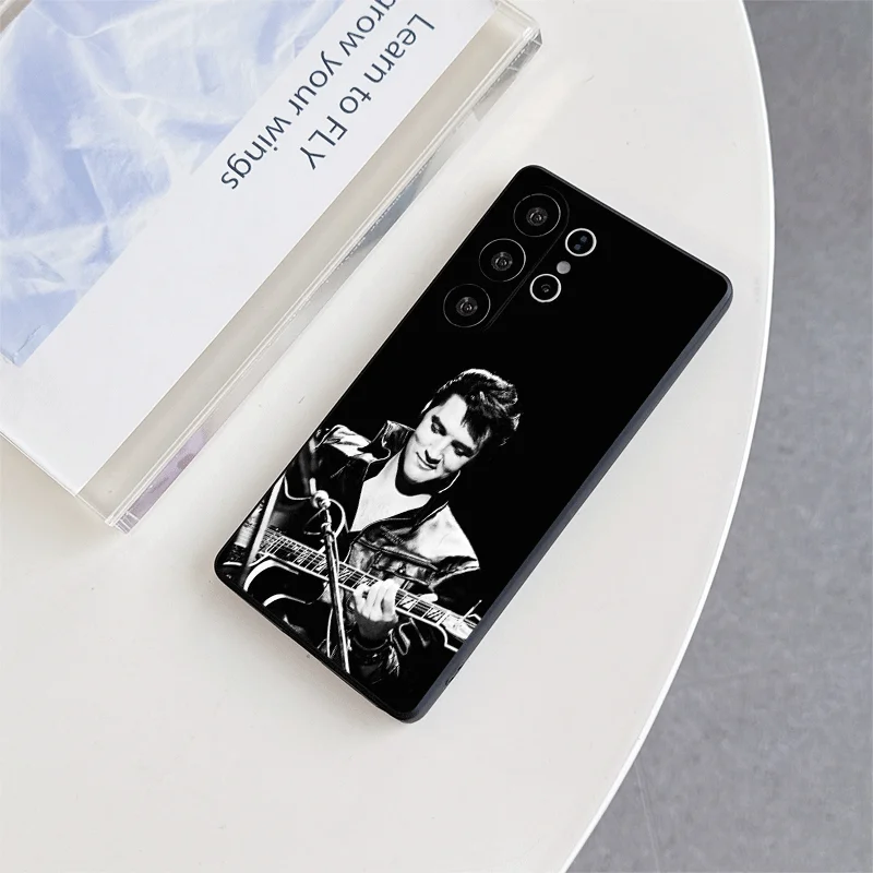 Elvis Presley Soft Phone Case - Stylish Black & White Couple Cover