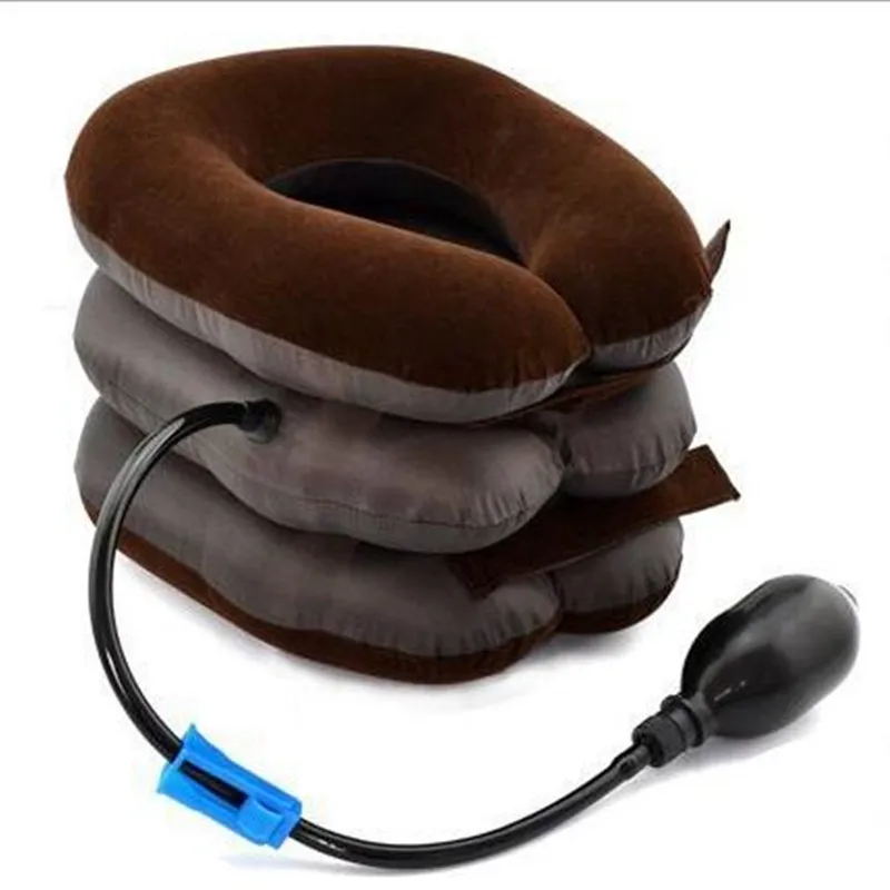 Inflatable Neck Stretcher Support Air Cervical Traction 3 Tubes Neck Braces Stress Relief Home Office