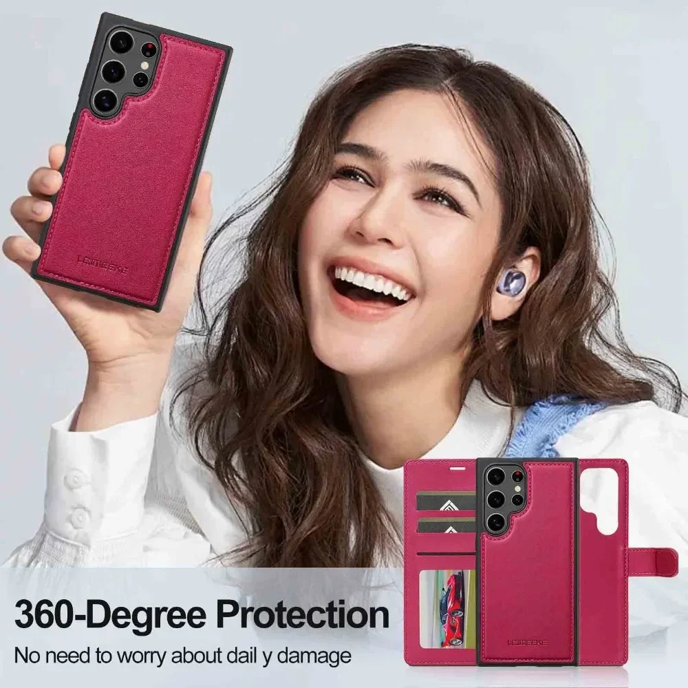 Abnehmbare Brieftaschenhülle für Samsung Galaxy S26 S25 Ultra S24 FE S21 S20 S23 S22 Plus A57 A37 A55 A35 A16 A15 Kartenhalter-Cover – Detail 9