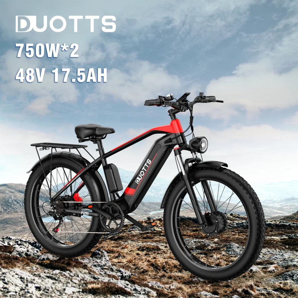 Eu Stock Duotts F26 1500W Off Road Mountain Ad Alta Velocità Dirt Bike Elettrica Fat Tire All Terrain Electric City Bicycle Ebike