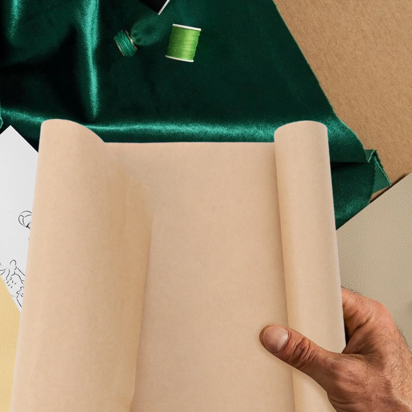 갈색 크라프트 종이 롤 대형 빈티지 포장지 롤 꽃다발 DIY 공예 포장 배송 테이블 커버용