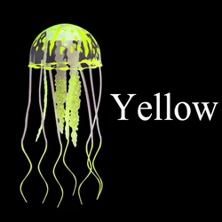 Vibrant Silicone Glowing Jellyfish Aquarium Decor Ornament (Yellow Jellyfish)