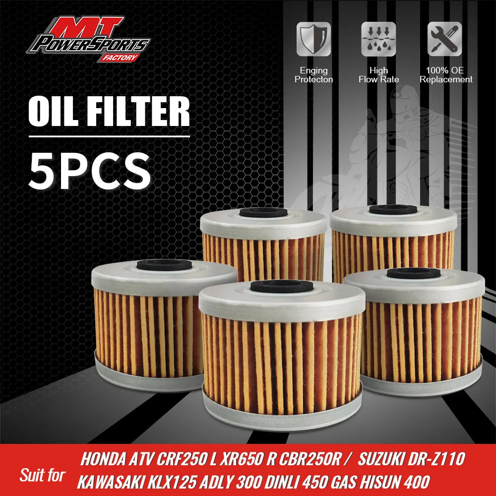 Filtro Olio Moto Honda Atv Crf250 L Xr650 R Cbr250R Kawasaki Klx125 Adly 300 Dinli 450 Gas Hisun 400 Suzuki Dr-Z110 Cleaner
