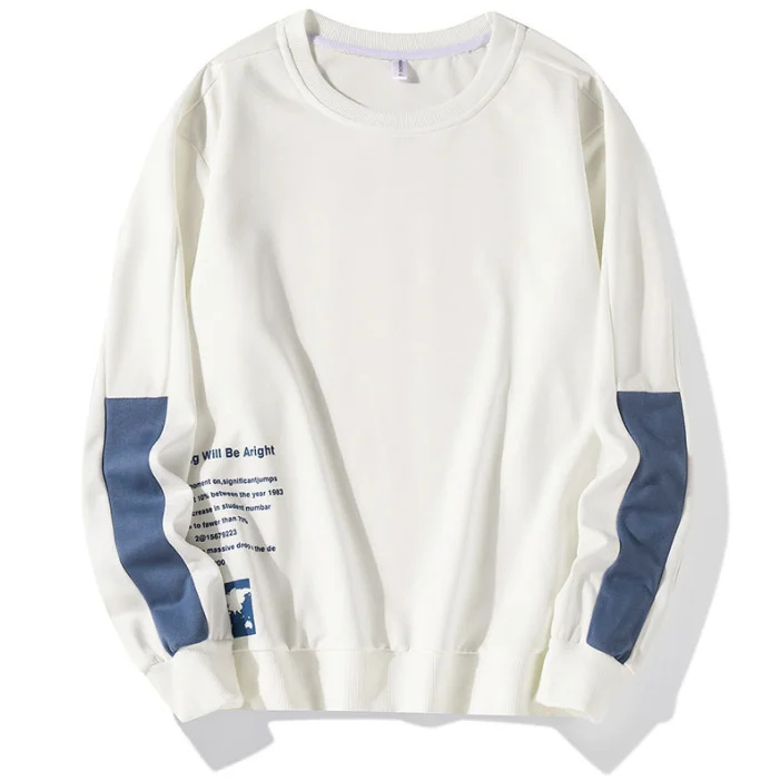 

Men's casual sweater spring and autumn new youth men's slim fashion sports round neck fake two-piece top