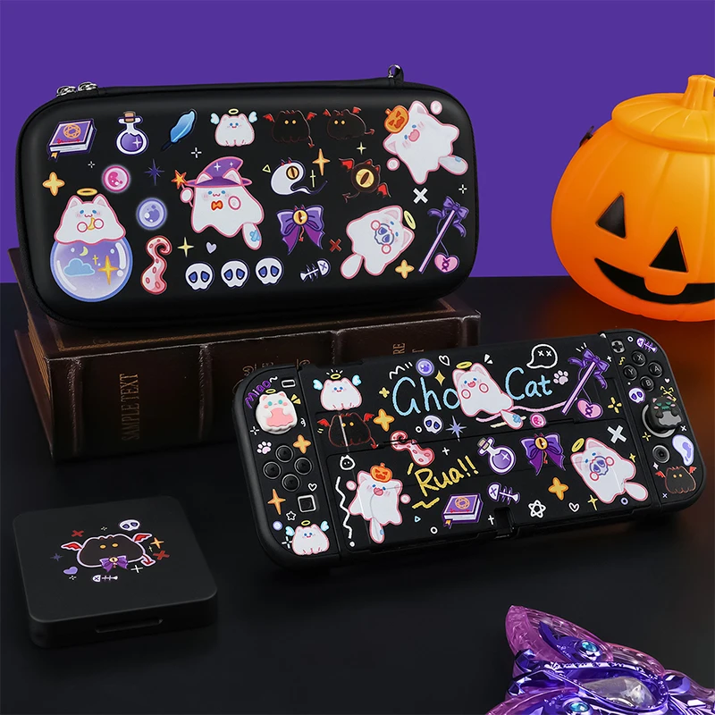 Ns Switch Ghost Pc Hard Cover Shell Full Back Protector Per Nintendo Switch Oled Joy-Con Controller Custodia Protettiva Per La Pelle Del Gioco