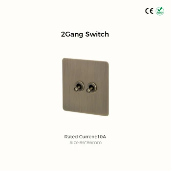 Avoir Vintage ทองเหลืองสวิทช์ 1-4 Gang 2 Way Toggle แผงสวิทช์ Brushed Bronze ซ็อกเก็ตไฟฟ้าและสวิทช์ USB Cat6 Rj45 24