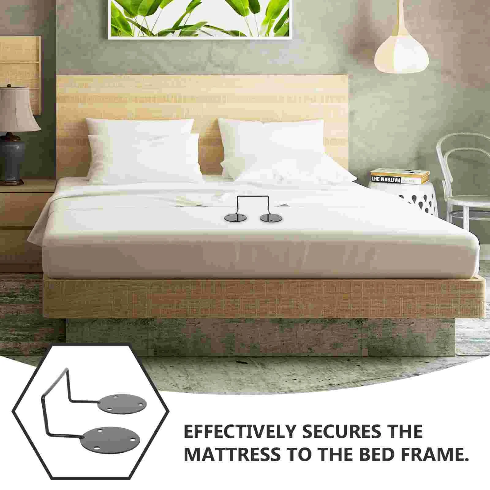 2 Pcs Mattress Anti Slip Stop Bed Frame Fixation Metal Clips Brackets For Base Iron Holder Mattress Support Stabilizer Bedding