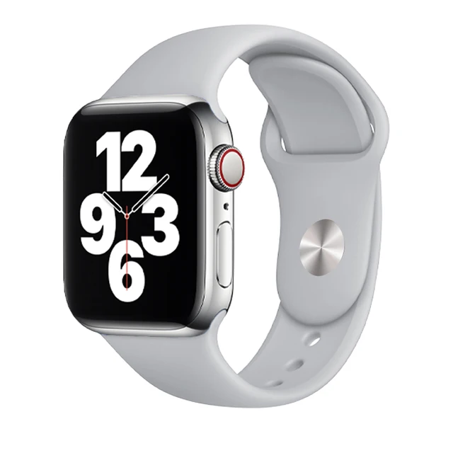 Silicone Strap For Apple Watch Band 44mm 41mm 45mm 40mm 38mm Smart Watch Sports Rubber Bracelet iWatch 6  Serie 7 SE Watchband Fog