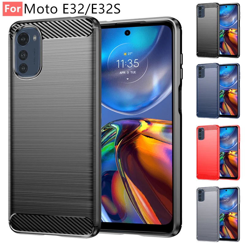 Carbon Fiber Shockproof Soft Case for Motorola Moto E Series