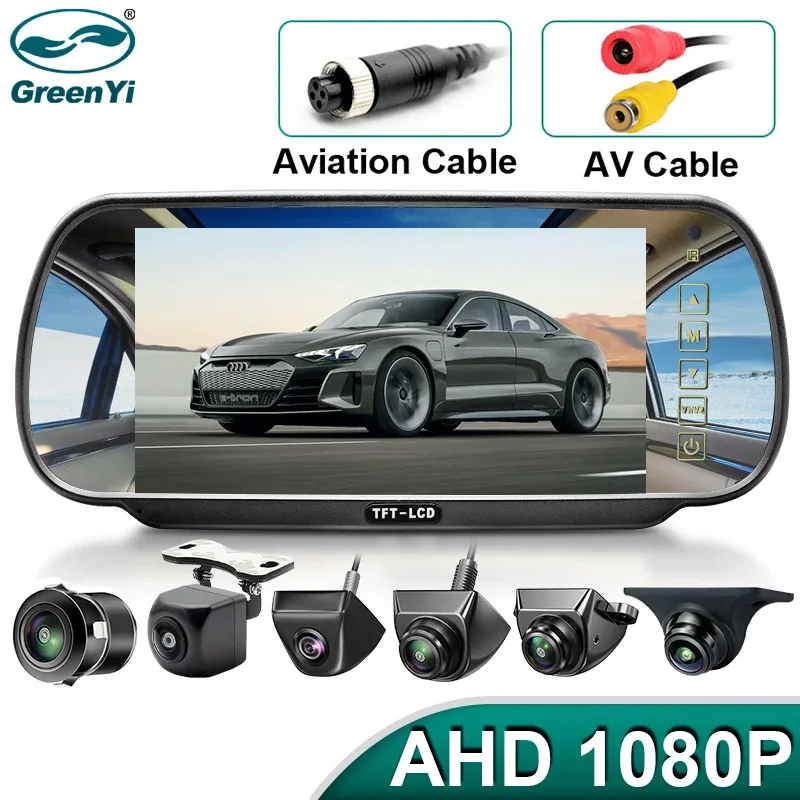 Kit Specchietto Retrovisore LCD 7" Con Telecamera LED Per Retromarcia – Per Auto E Camper