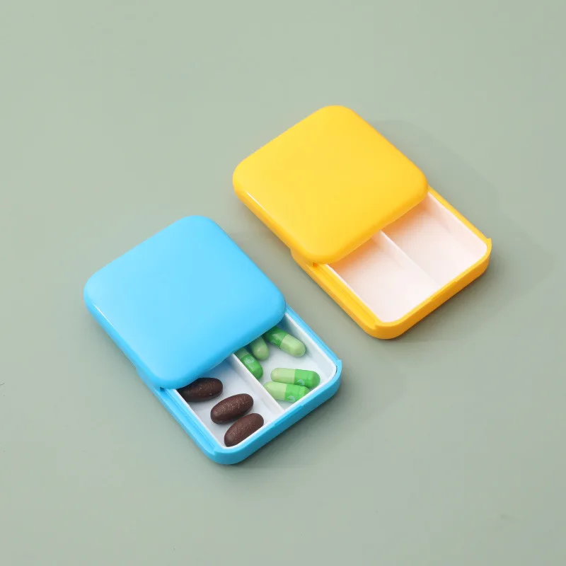 Portable Push-Pull Pill Box Square Pill Cases Traval Mini Two-Compartment  Plastic Tablet Holder Container Dust-Proof Storage Box - AliExpress