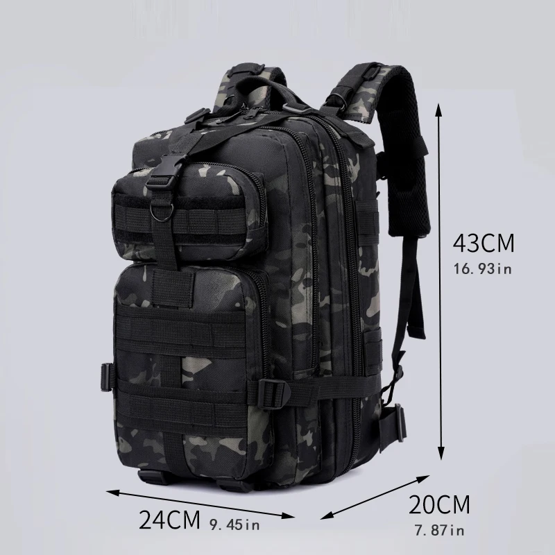 Tactical Outdoor Backpack - Equipped with multiple compartments, zippered closure, suitable for travelers, campers, and outdoor