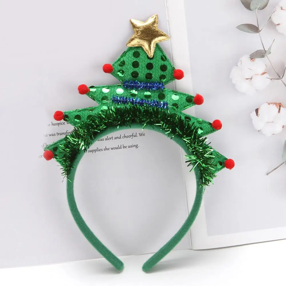 Christmas Headband Lightweight Christmas Hairband Bright Color Performance Props Exquisite Tree Hair Hoop Costume