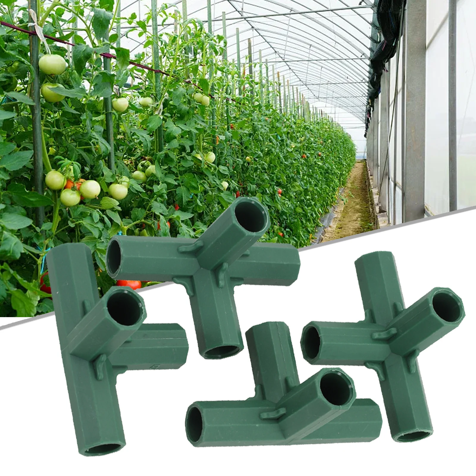 

8pcs Plant Connectors Plastic Structure Greenhouse Frame Canes Building Connector Outdoor Garden Structure Pole Joints 16-17mm
