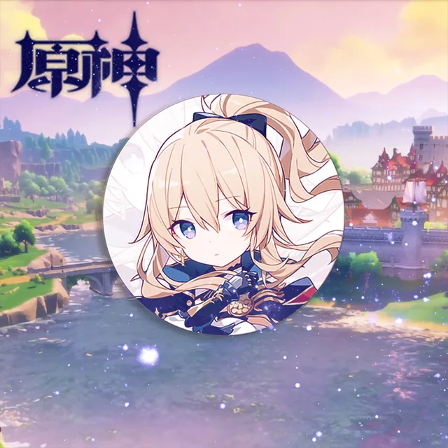 Game Genshin Impact Brooch Pin Hu Tao Klee Xiao Zhongli Raiden Shogun Ganyu Cosplay Anime Badge Accessories For Clothes Bag Gift 11