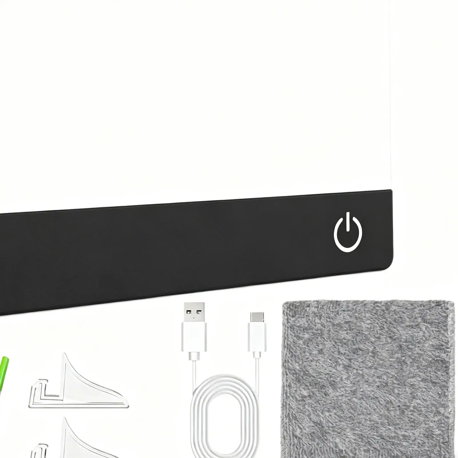 LED 드로잉 노트 보드 USB 드라이 이레이즈 아크릴 패드 7색 펜 포함, 가정, 사무실, 학교용 스탠드가 있는 라이트업 낙서 보드