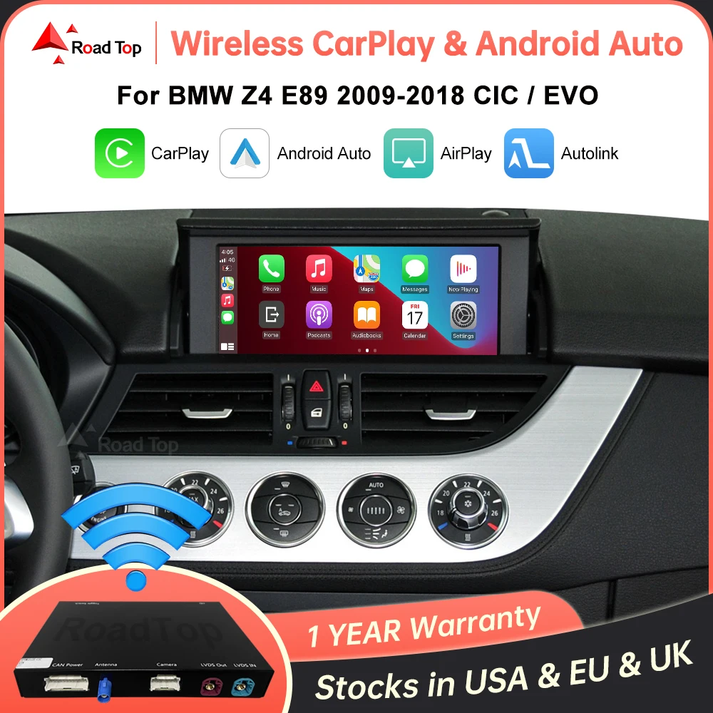 Wireless CarPlay Android Auto for BMW Z4 E89 2009-2018 CIC EVO System, with Airplay Mirror Link Autolink Car Play Functions