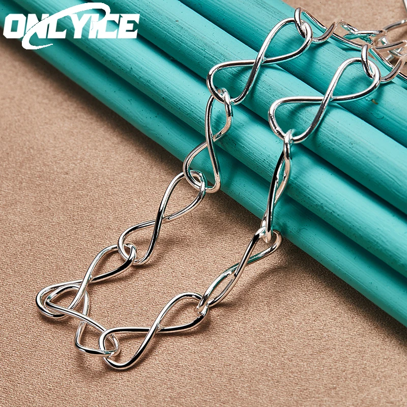 

925 Sterling Silver 20 Inch Wave Chain Necklace For Woman Man Charm Jewelry Fashion Simple Accessories Wedding Engagement Gift