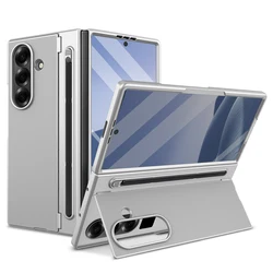 Lightweight Phone Case with Built - in Stylus, Kickstand, and High Screen Protector for Galaxy Z Fold7 (Sliver)
