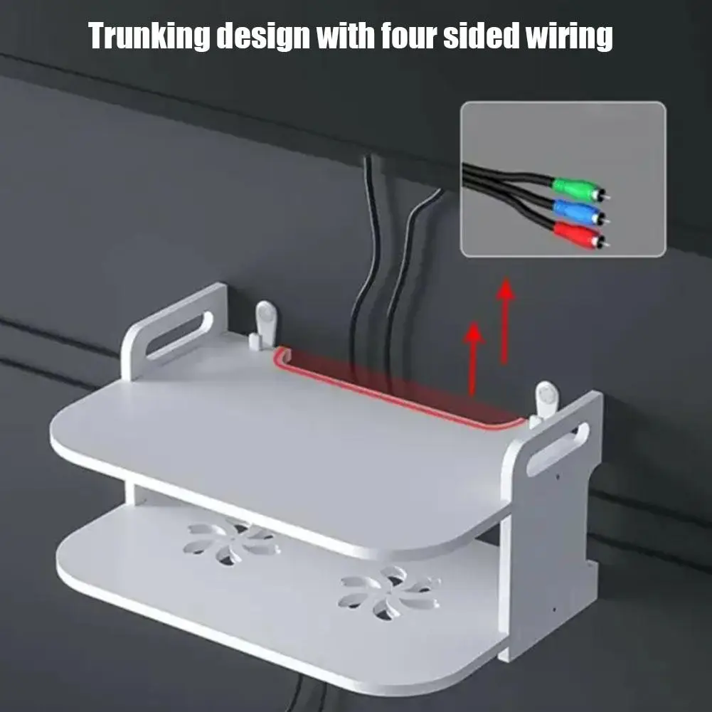 

Projector Bracket Double Layer Storage Rack Strong Wallmounted Portable Functional Supporter Durable Multi Load-bearing Cap Z4A7