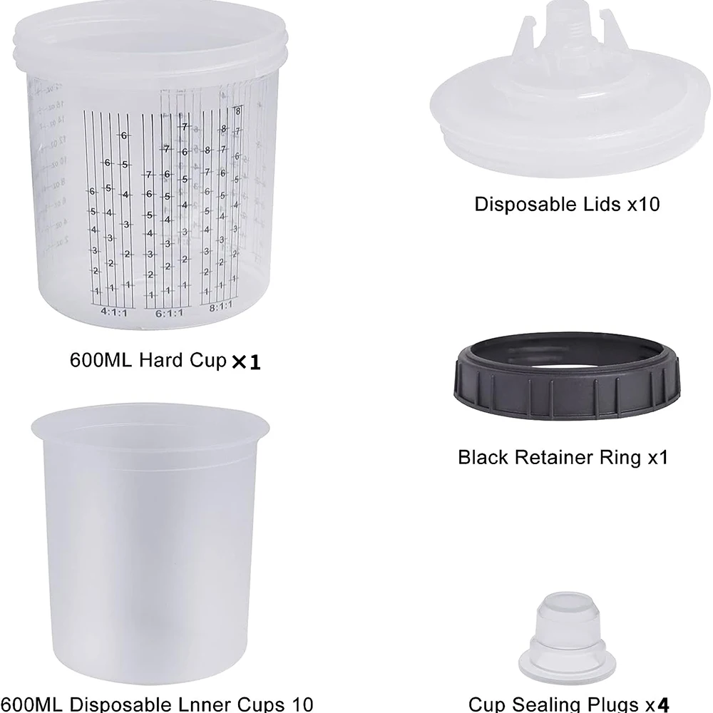 ڵ Ʈ ǿ ȸ Ʈ й ͽ , HVLP Ʈ  Ʈ , 1 ½ (600ml) ŰƮ, 10 