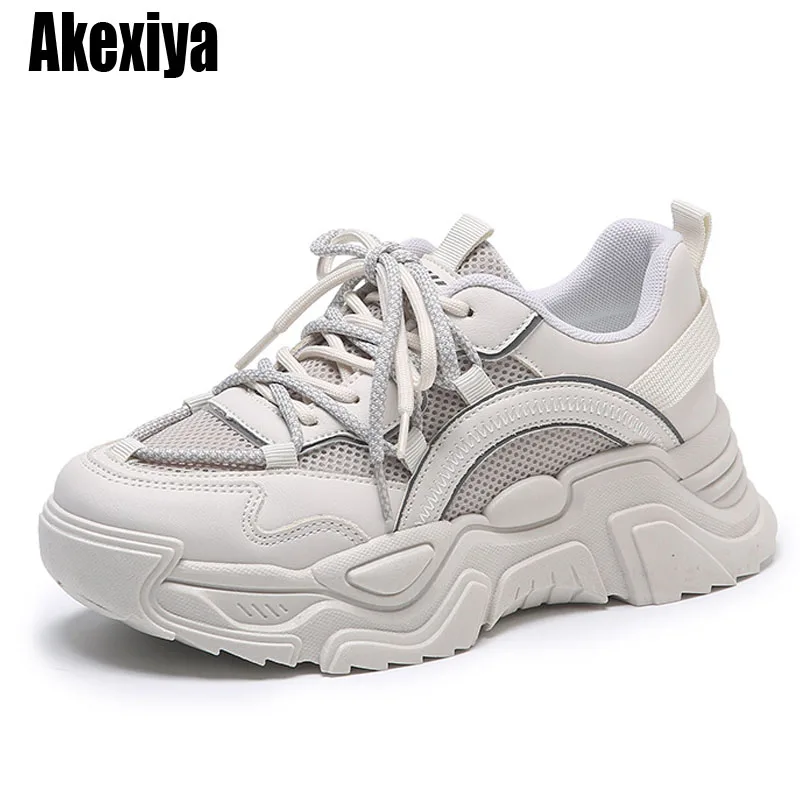 

Chunky Sneakers For Women Mesh Designers Platform Luxury Shoes Women Gray Black Ladies Casual Zapatillas Mujer Retro Lace-up