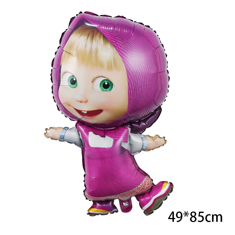 Mascha und der Bär Geburtstagsparty Dekorationsset Mädchen Mascha und Michka Geburtstagsteller Servietten Ballon Hintergrund Dekoration Zubehör – Detail 27