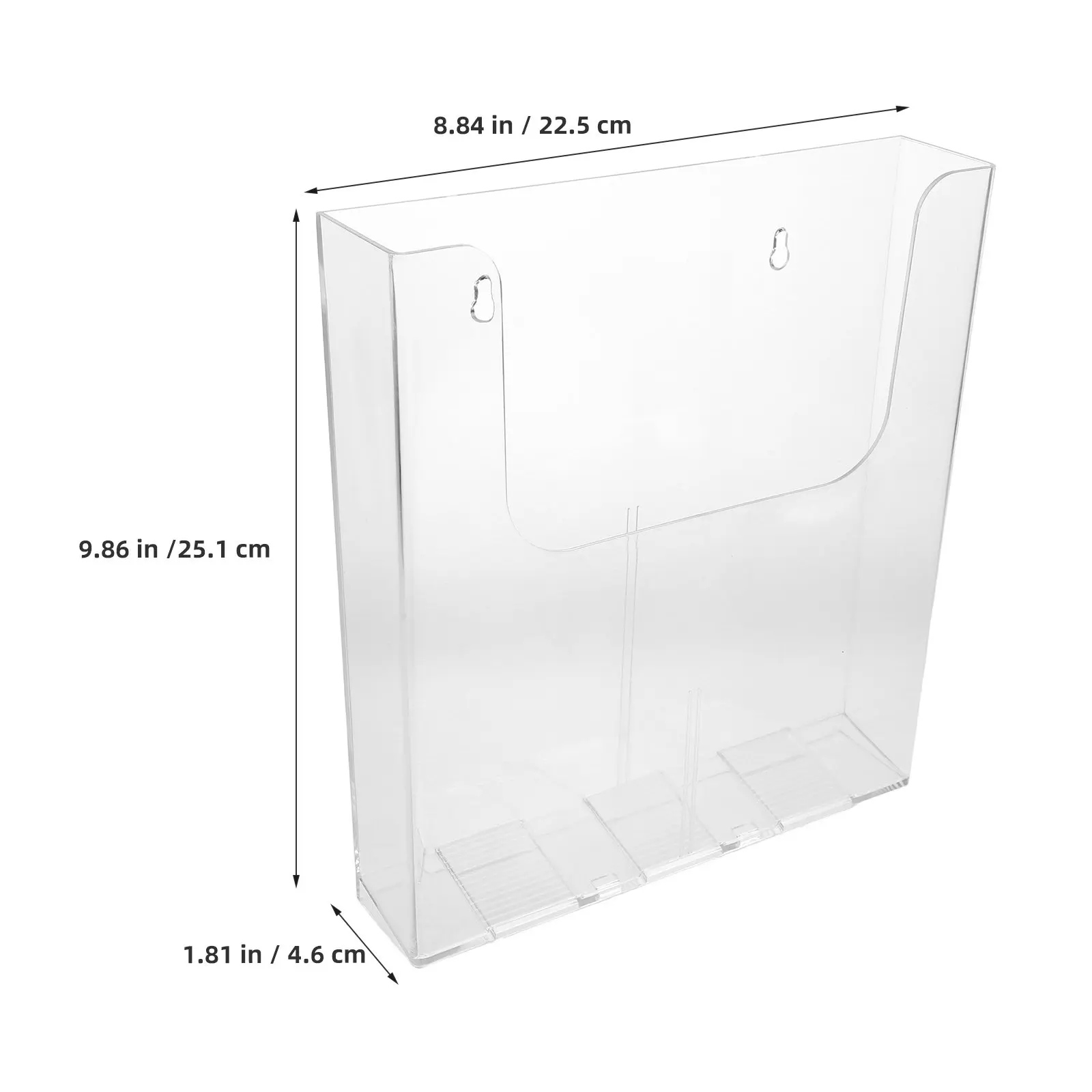 투명 아크릴 벽걸이 파일 홀더 A4 사이즈 사무실, 학교, 가정용 벽걸이 문서 포켓, 우편물, 편지, 잡지 보관함