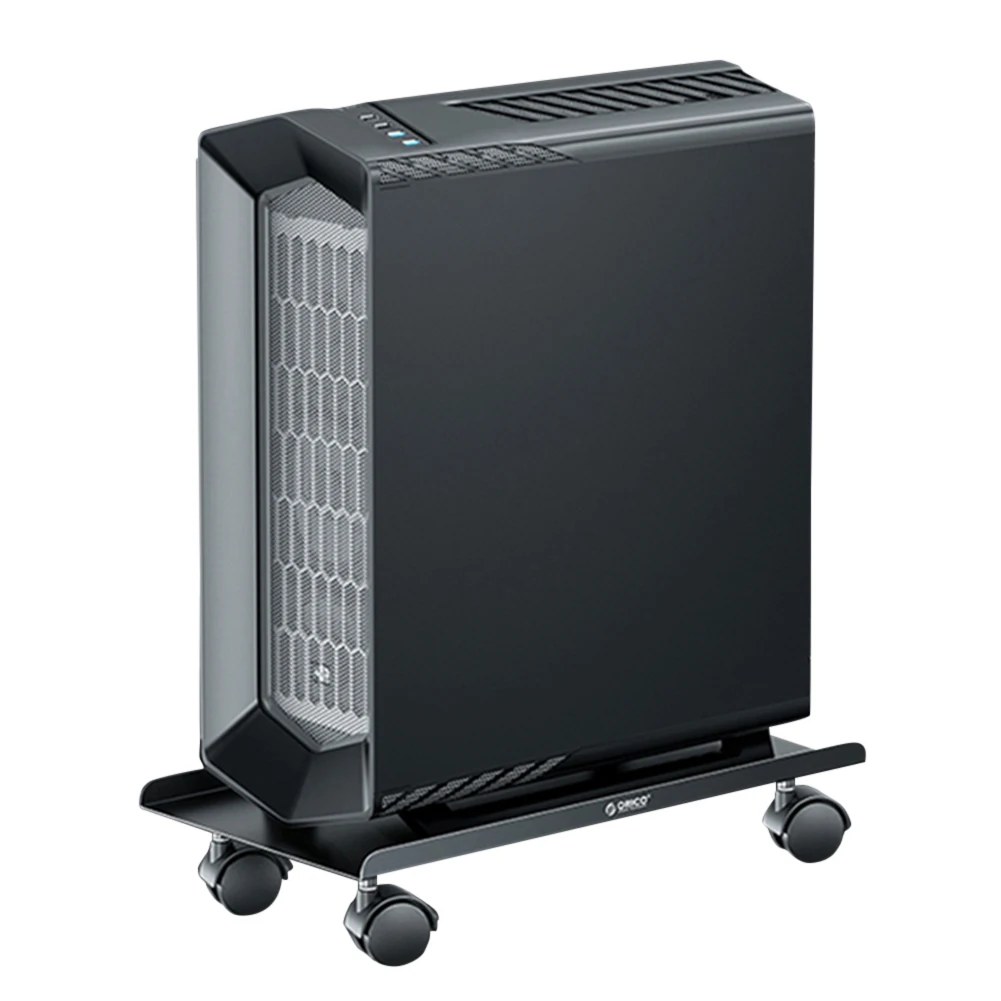 Steel Computer Tower Stand with Locking Rolling Caster Computer Trolley Stand PC Cart for Most Tower Gaming PC ATX Case