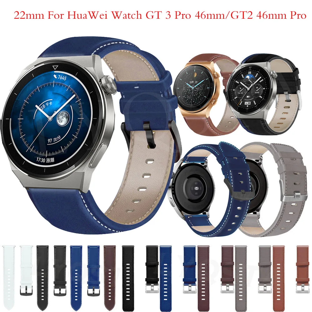 

Genuine Leather Straps 22mm Watchband For Huawei Watch GT2 46mm Pro Smartwatch Wristband For Huawei Watch GT3 Pro 46mm Bracelet