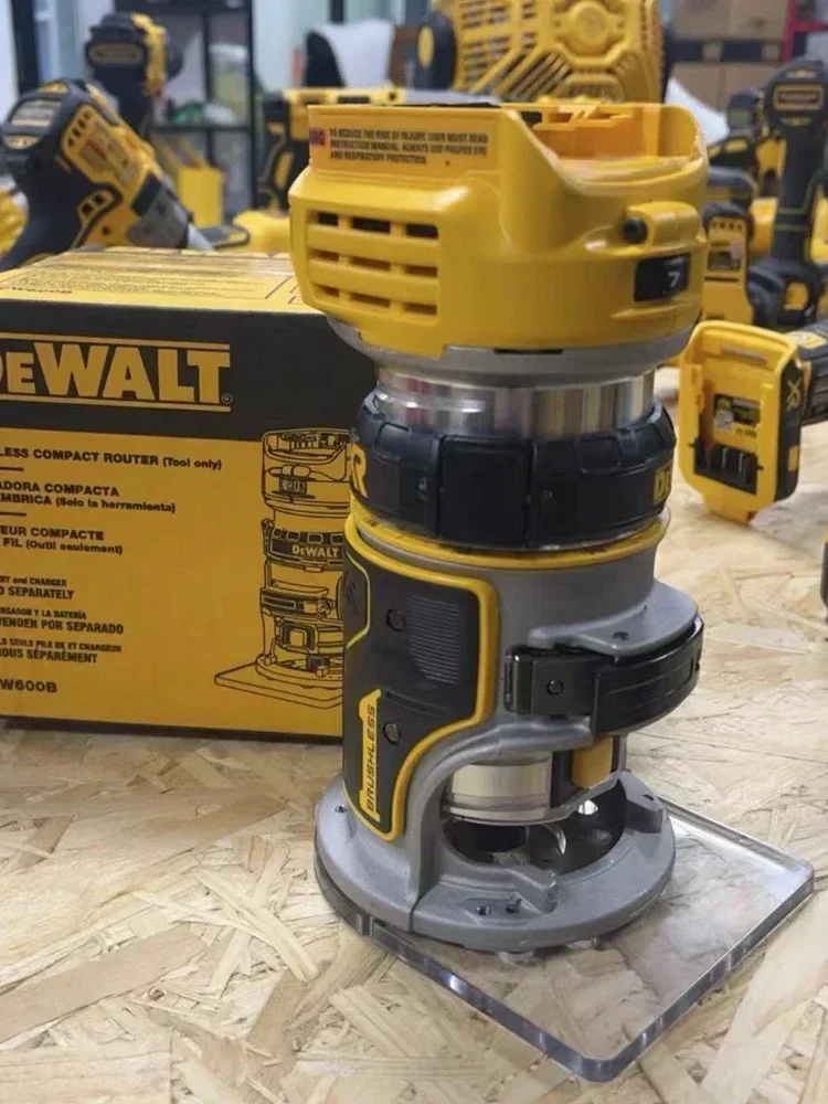 DEWALT Cordless Router 20V Brushless Power Tool Trimmer Engraving Machine Speed Regulation Slotting Trimming DCW600B