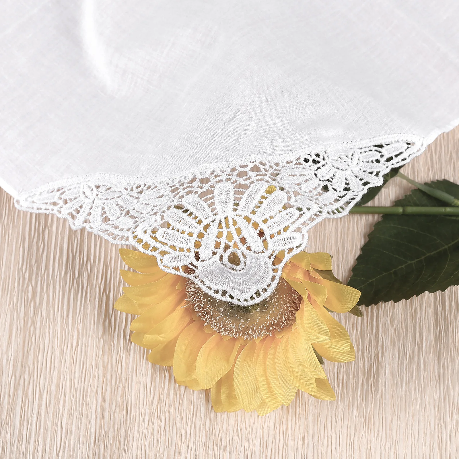 3/6pcs Unisex Cotton Handkerchief Soft Washable Hanky Soluble Lace Hand Towel Pocket Wedding Party Gift 43x43cm