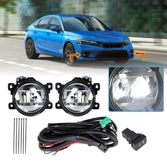 LEDフォグランプフォグライト,2022電球,2個,左右,ホンダシビック