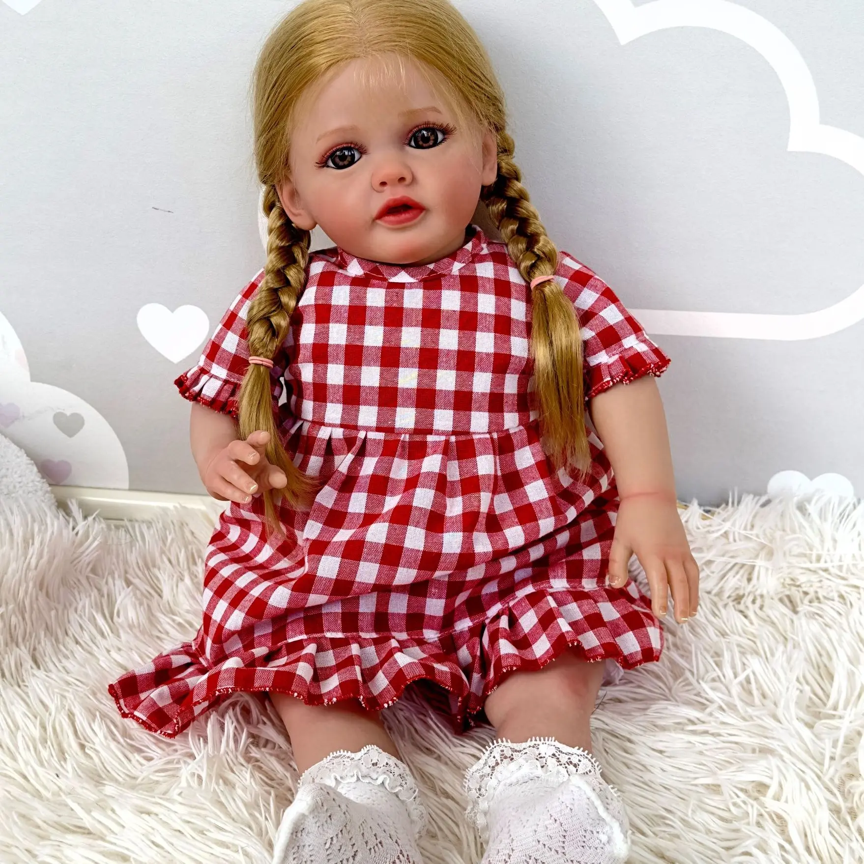 

24 Inch Reborn Dolls 60 cm Cloth Body Realistic Lovely Girl Baby Doll For Sale 3D Skin Visible Veins Kid Birthday Xmas Gifts