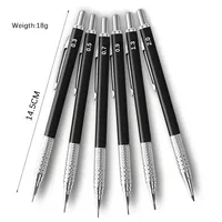 Black Metal Mechanical Pencil with Lead Smooth Writing Sizes 0.3 0.5 0.7 0.9 1.3 2.0mm For Sketching Painting 4