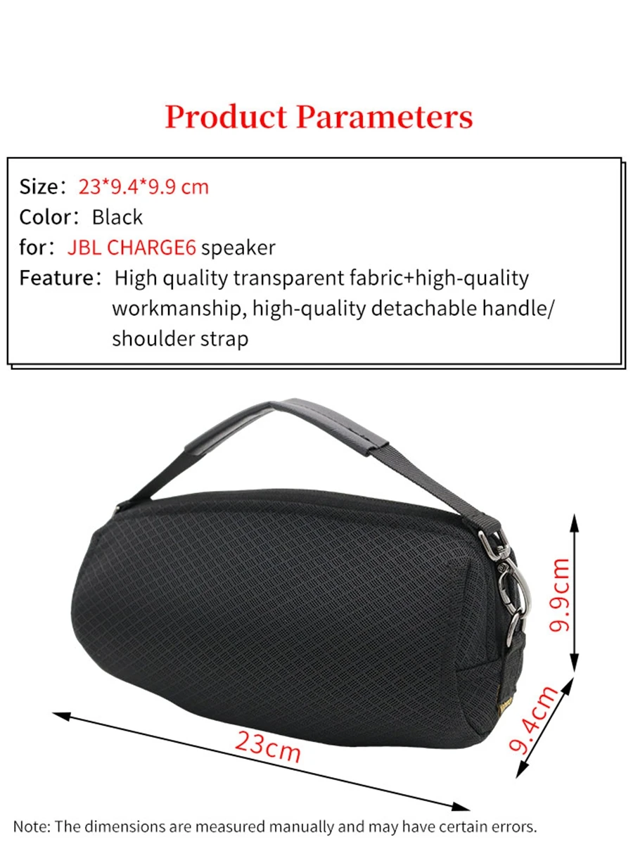 Portable Bag for JBL CHARGE6 Speaker Sound Permeable Bags Charge 6 Outdoors Travel Carrying Transparent Case