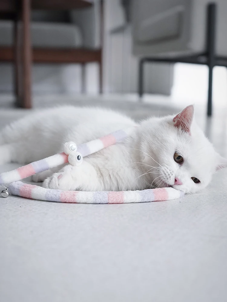 Cat Teaser Toy Feather Wand Interactive Funny Caterpillar Rod Pet Supplies