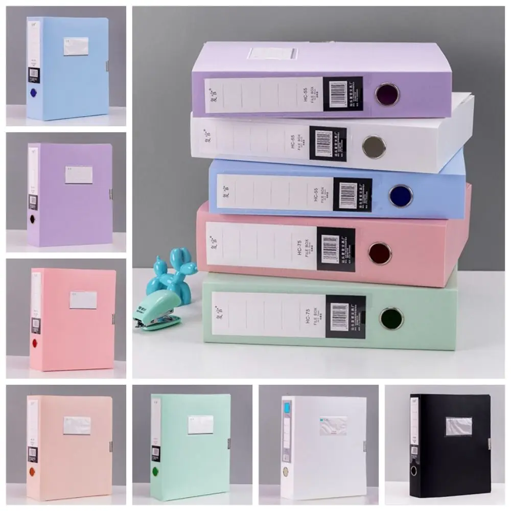 

Morandi Color A4 File Organizer Box Multifunctional Thickened Desktop Storage Box PP Plastic Dustproof File Paper Organizer