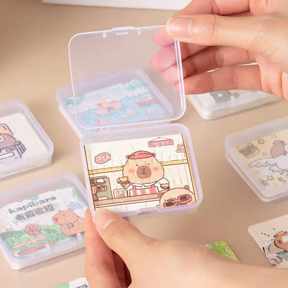 5Pcs/Box Cartoon Capybara Jigsaw Puzzle Educational Toys For Kids Adults Cute Mini Animal Puzzles Children Game Toy Gifts