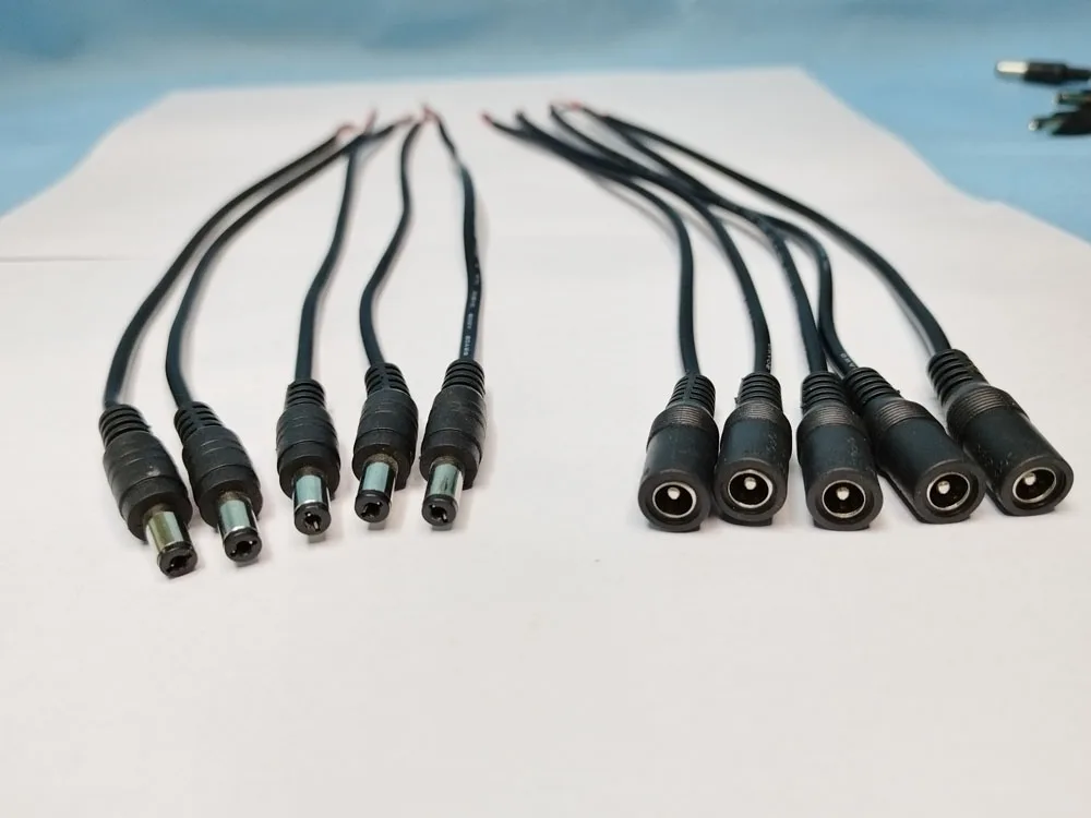 Description Picture 4 of item5 Pairs DC 12V Connector 5.5x2.1mm Male and Female DC Power Socket Jack Connector Cable Plug Wire DIY Creative DC Cable JIENUO