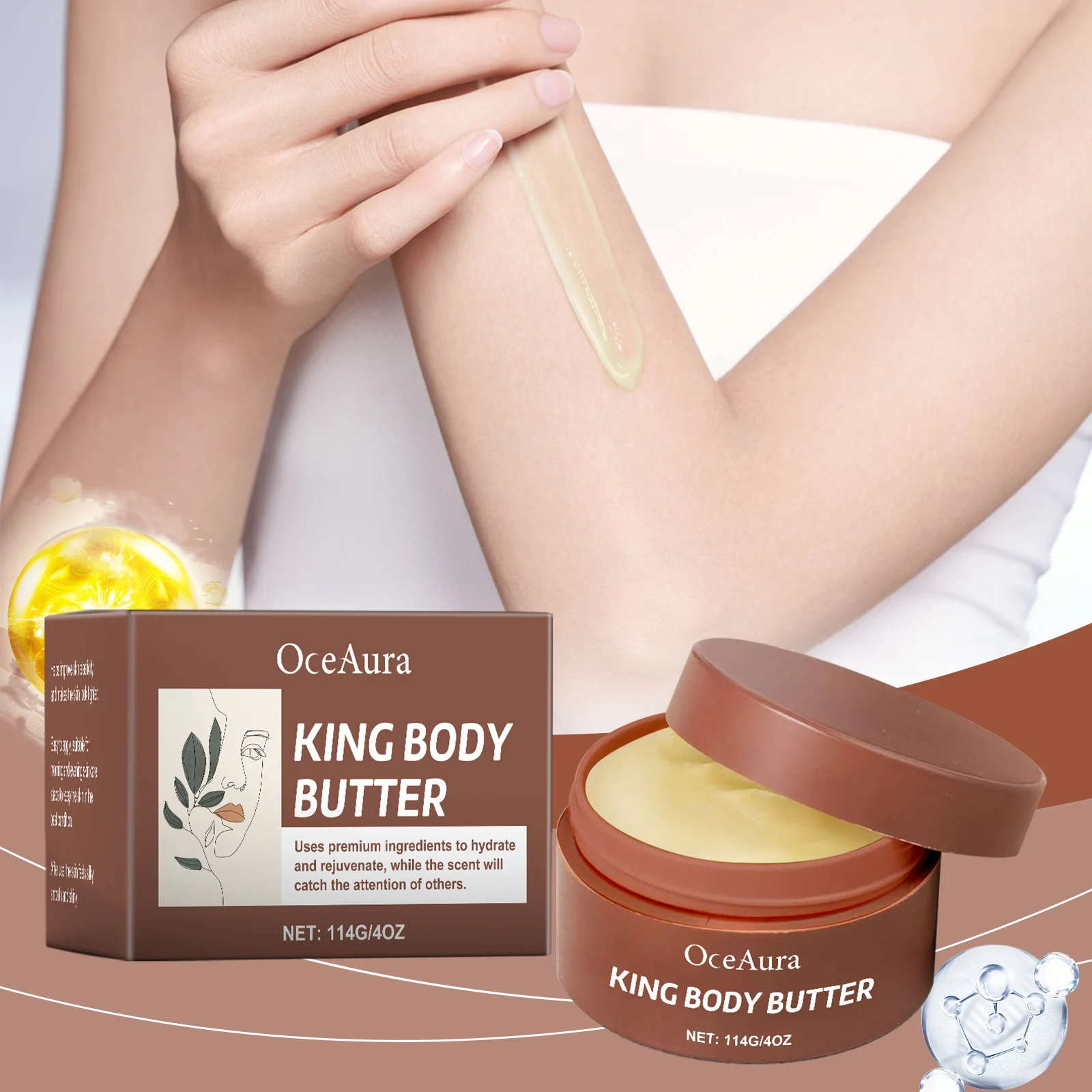 OceAura King Body Butter Body Moisturizer Winter Hydration, Moisturization,  Skincare Relieve Dryness, Softness, 4 oz 4