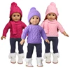 Doll Clothes Set For 18 Inches American Dolls Sweater+Hat+Pants Clothing Suit Outfit For 43Cm Baby New Born&OG.Russia Girl Doll 1